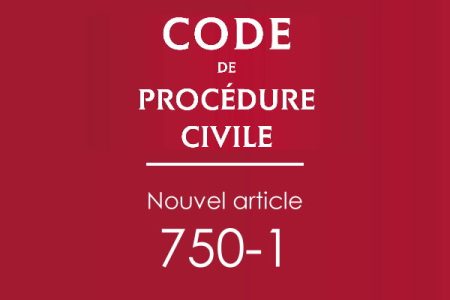 Image Code procédure civile Nouvel article 750 600x450